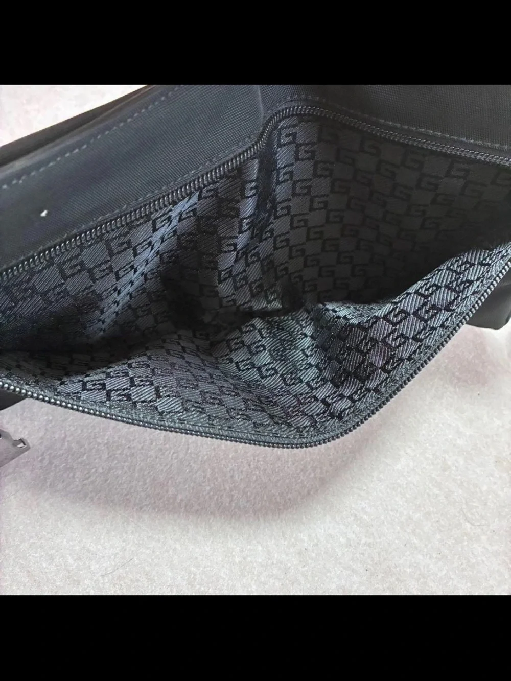 Gucci Black Nylon Dual-Pocket Belt Bag